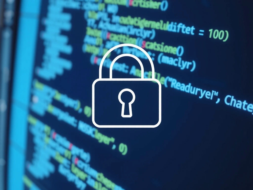 Ein digitales Sicherheits-Schloss-Symbol auf einem verschwommenen Hintergrund von Code.
